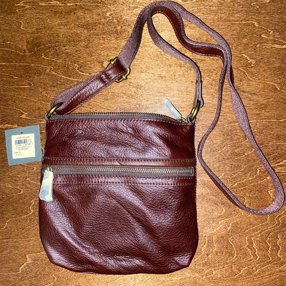 Fossil leather cross-body purse: New with tags